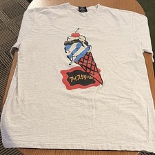 ICECREAM Men s Gray Graphic Print Logo Crew N...