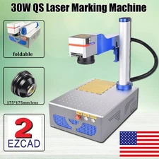 30W Raycus QS Fiber Laser Marking Machine Engraving 175*175mm For Metal US