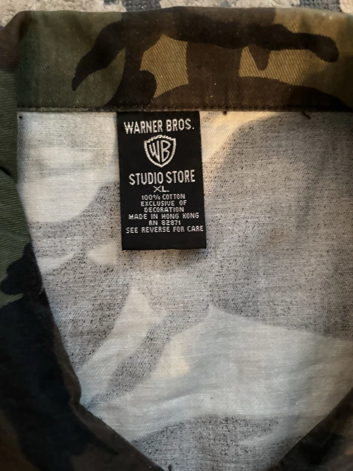 Looney Tunes Camo Jacket VTG Army Camouflage 1990s Warner Bros 90s hip hop XL - Image 3 of 4