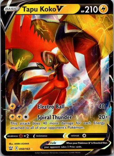 Pokemon TCG Tapu Koko V Holo Ultra Rare SWSH05: Battle Styles 050/163 English NM