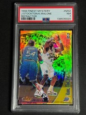 1998 Finest Mystery Refractor Karl Malone John Stockton #M32 PSA Graded Card SSP