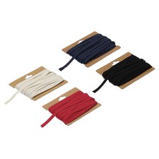 1/4" Doppelt Gefaltetes Schr&auml;gband Schwarz Warm Wei&szlig; Marine Blau Tiefrot 12 Yard
