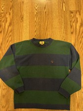 Vintage Duck Head Retro Made In USA Striped Cotton Sweater - Size Medium
