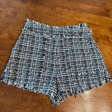 Forever 21 Black White Tweed High Waist Shorts size small
