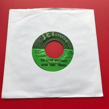 DAVID KING THOMAS You Better Investigate 2017 USA 7" PROMO vinyl single 45
