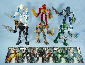 Lego Bionicle INIKA (8727-8732) 100% with Light-Up Weapons + Manuals + Canisters