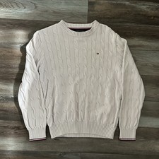 Tommy Hilfiger Pink Cable Knit Crew Neck Sweater Size Men  s M