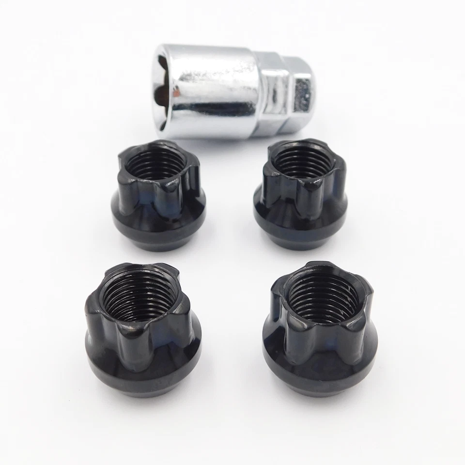 Tuercas de rueda de bloqueo M12x1.5 abiertas negras para Toyota Blizzard Carina Caldina Celica Foto 4 de 4
