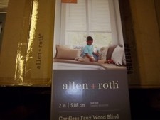 NEW Allen Roth 2" Cordless White Faux Wood Blinds 52X64 0762322 FREE SHIPPING