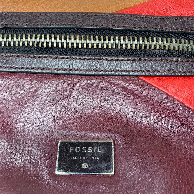 Fossil Dawson Leather Multi Colored Crossbody Bag - image 2