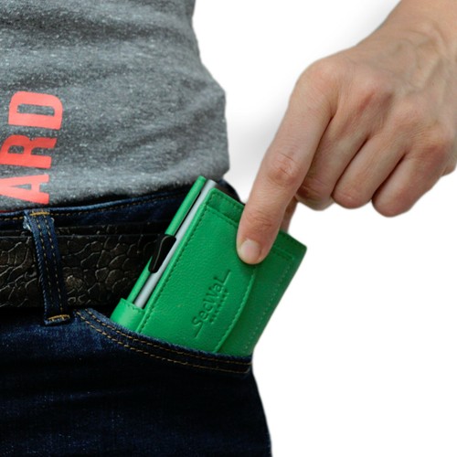 Mini monedero de cuero SecWaL 2 tarjetero RFID con monedero botón a presión - Imagen 82 de 91