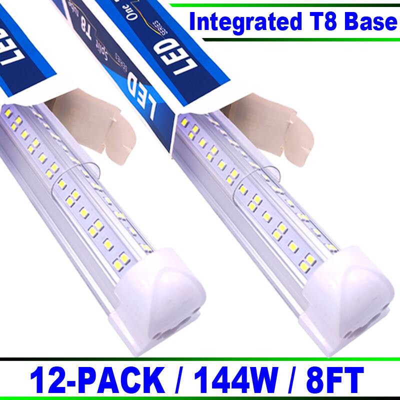 12-Pack 8Ft Led Shop Light Fixture,  Integrated 8 Foot Led Bulbs Tube Light 144w