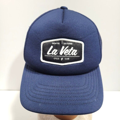 La Veta Cycle Club Blue Mesh Trucker Snapback Hat Adjustable