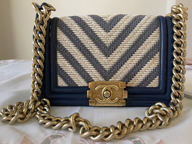 chanel denim boy bag