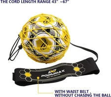PodiuMax Handle Solo Soccer Kick Trainer with New Ball Locked Net Design, Soc...