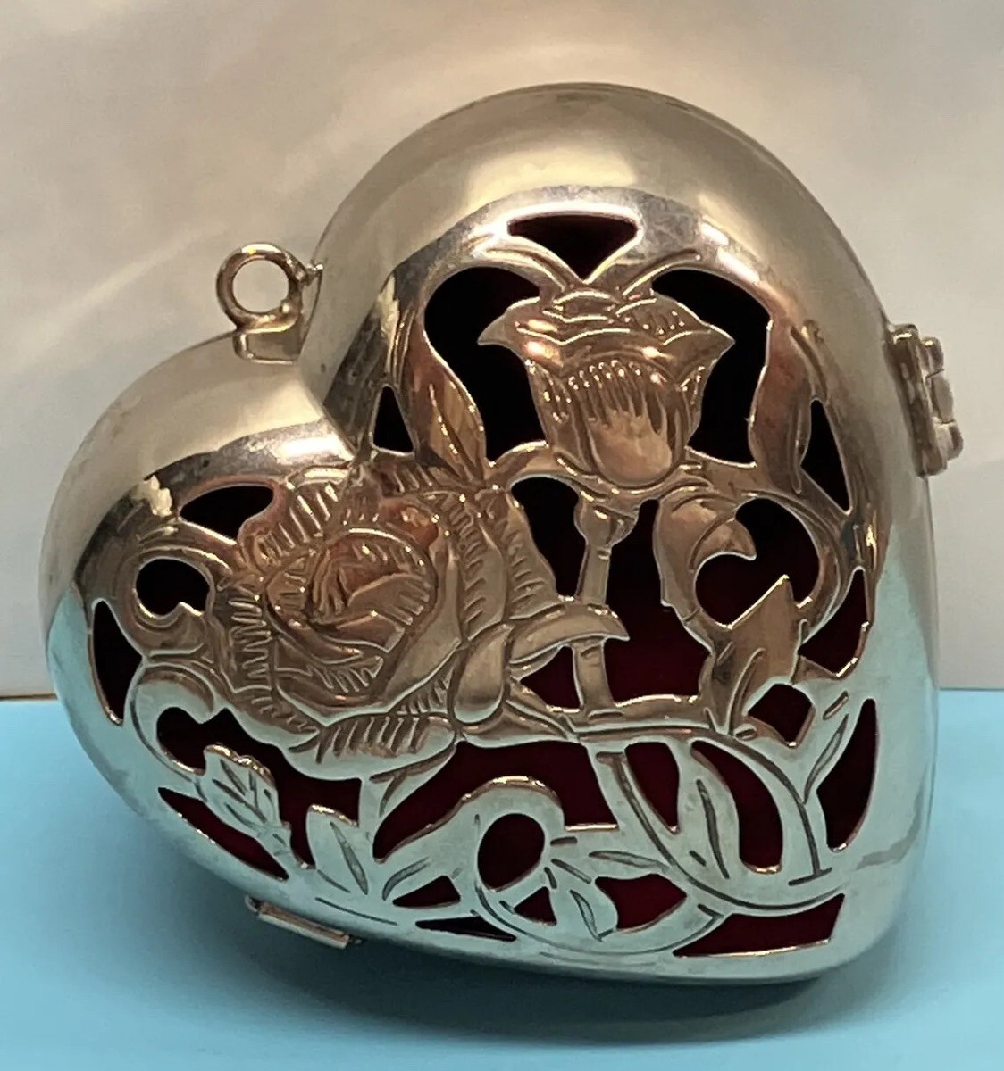Vtg Lenox Kirk Stieff Collection Silver Plated Heart Shaped Hinged
