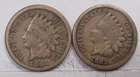 2 Copper/Nickel Indian Head Pennies 1863 & 1864.  #18
