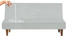 Waterproof Futon Cover for Armless Sofa Bed Mattress&Couch Cover Protector Gray