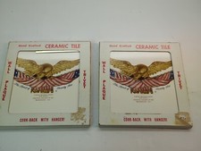 Vintage Tritan Ceramic Tile Wooden Eagle Triv...