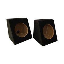 8 Sealed Hatchback Angled Truck Box Pair Speaker Enclosure-Black