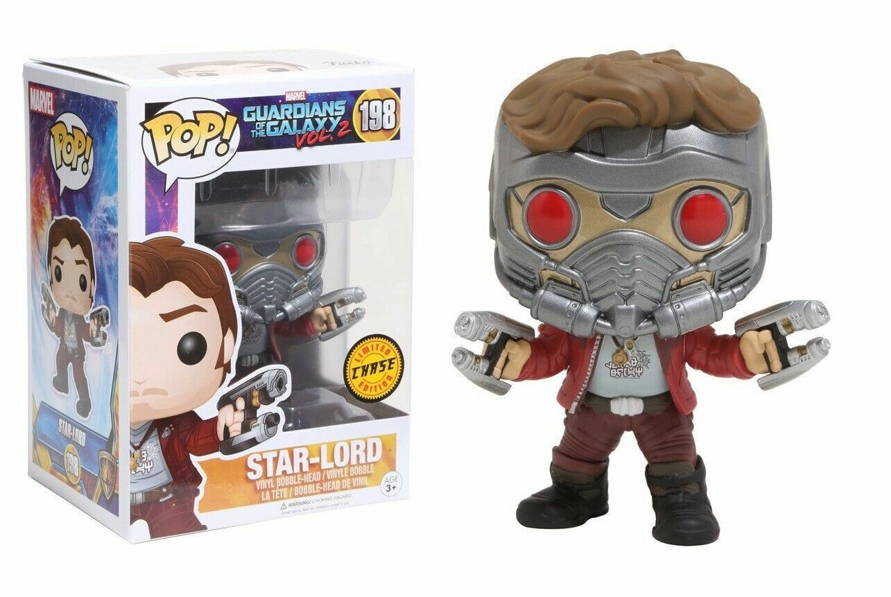 Funko Pop Guardians of the Galaxy Vol. 2 Star Lord CHASE Figure w/ Protector