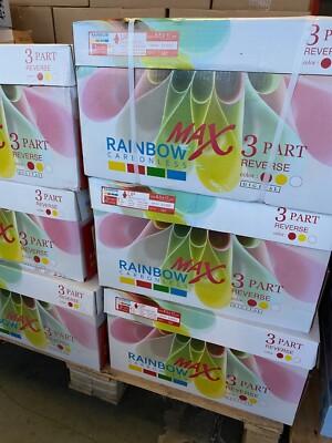 8.5X 11 Rainbow Max Digital Carbonless Paper, 3 Part Reverse, 5000 ctn