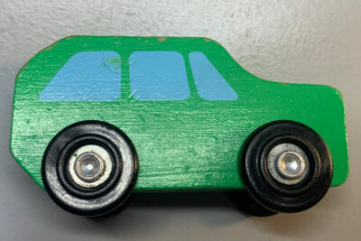 Wooden Green Puzzle Race Car Toy Toddler Baby