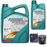 MotoröL Set Addinol 5W-30 Mv 0530 Ll 6 Liter + ÖLfilter FüR Hyundai Kia Subaru
