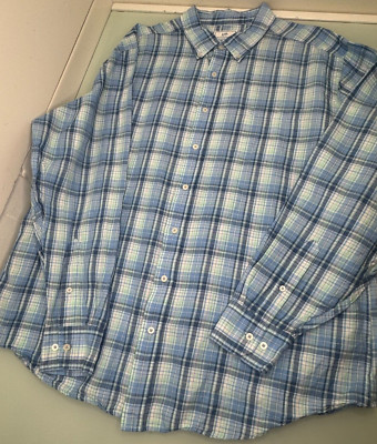Southern Tide Men Shirt XXL 2XL Classic Fit Linen Cotton Madras Plaid Button Up