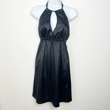 Guess Halter Satin Mini Dress Size Small in Black Y2K retro style