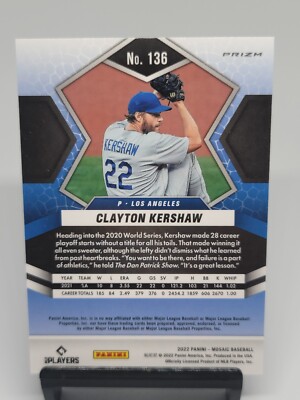 2022 Panini Mosaic Baseball Reactive Orange Clayton Kershaw | eBay