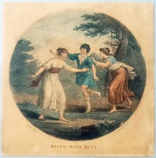 Francesco Bartolozzi stampa antica after Angelica Kauffmann gioco Mosca cieca