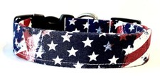 Painted American Flags Custom Handmade Dog Collar