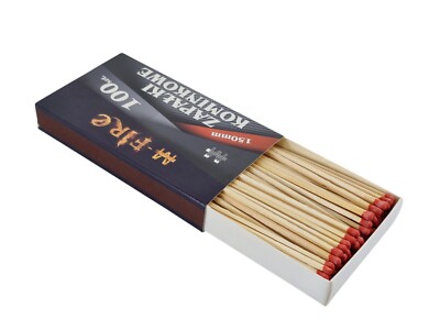 100 Streichhölzer 15cm lang Kaminstreichhölzer lang rot Grill Ofen Zündhölzer