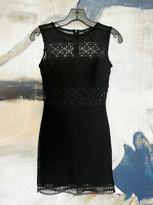 aqua black mini dress Black-lining Ellora Dress Open V Back / Floor (No Train)