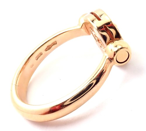 Authentic! BULGARI BVLGARI 18k Rose Gold Diamond Flip Ring Size 5.75 - Picture 3 of 10