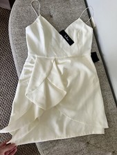Lulus Give Me Some Flair Ivory Ruffled Mini Dress Size M