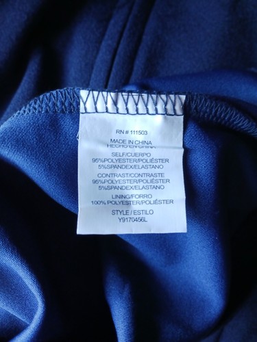 Luxology Navy Blue & Beige Short Sleeves V Neck Dress Size 9 NWT - Imagen 6 de 6