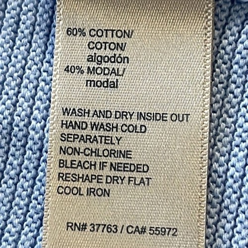 Rafaella Sleeveless Sweater, Cotton & Modal, Pale Blue, Medium - Picture 7 of 8