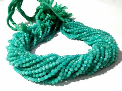 Amazonite Round Faceted Cut 3mm Loose Natural Beautiful Beads 12''inch,5 Strand