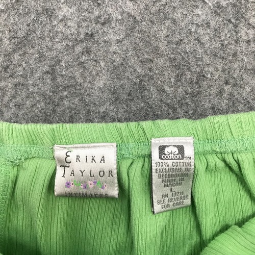 Erika Taylor Intimates Shorts Womens Size L Lettuce Hem Ribbed Pull On Green - Picture 7 of 12
