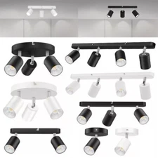 1-6 Light LED Track Lighting Kit Flush Mount Ceiling Spot Light Fixture GU10