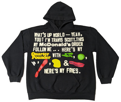 Travis Scott x CPFM 4 CJ Script Hoodie SMALL Cactus Jack x McDonalds WELLWORN