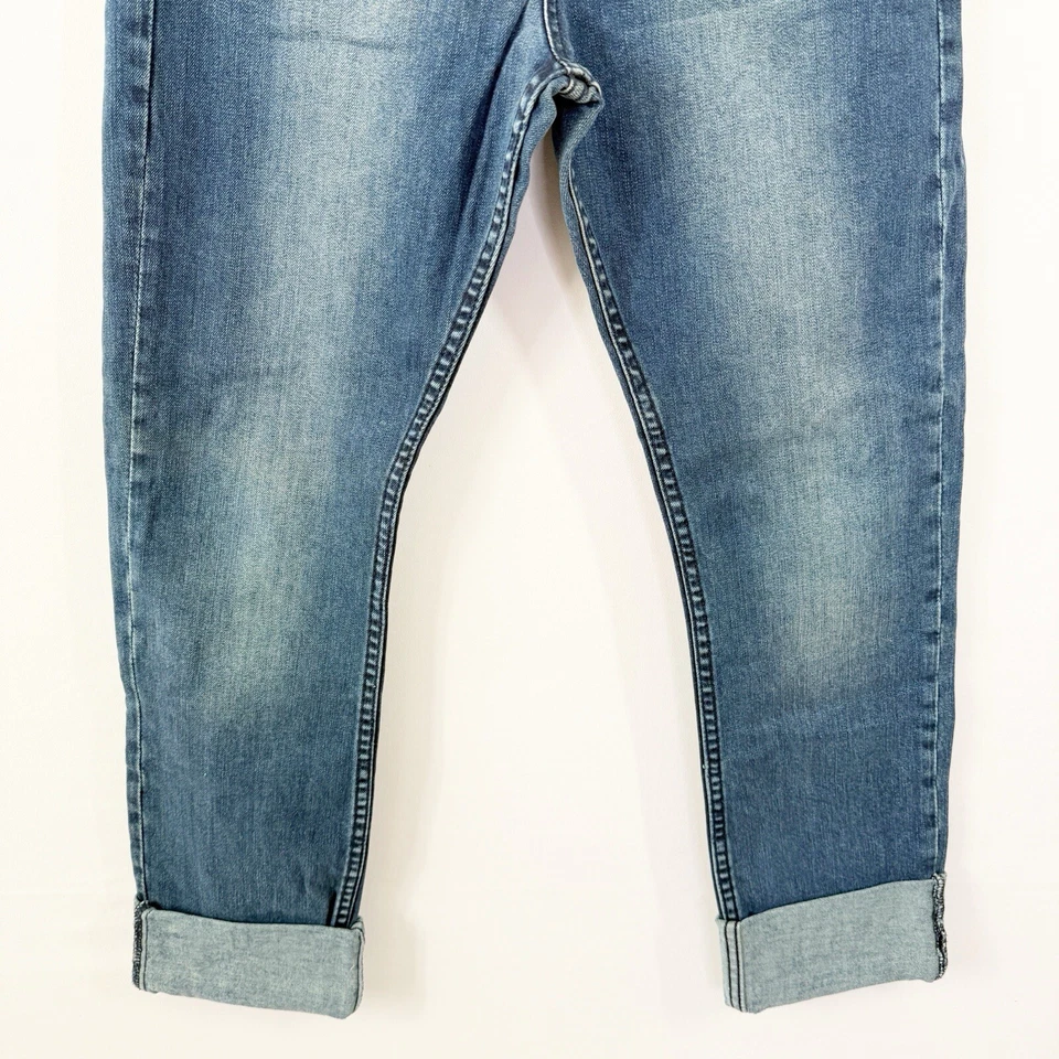 Pantalones de mezclilla Kill City azules desgastados INDIE talla 30 recortados lavado oscuro informales Foto 3 de 4