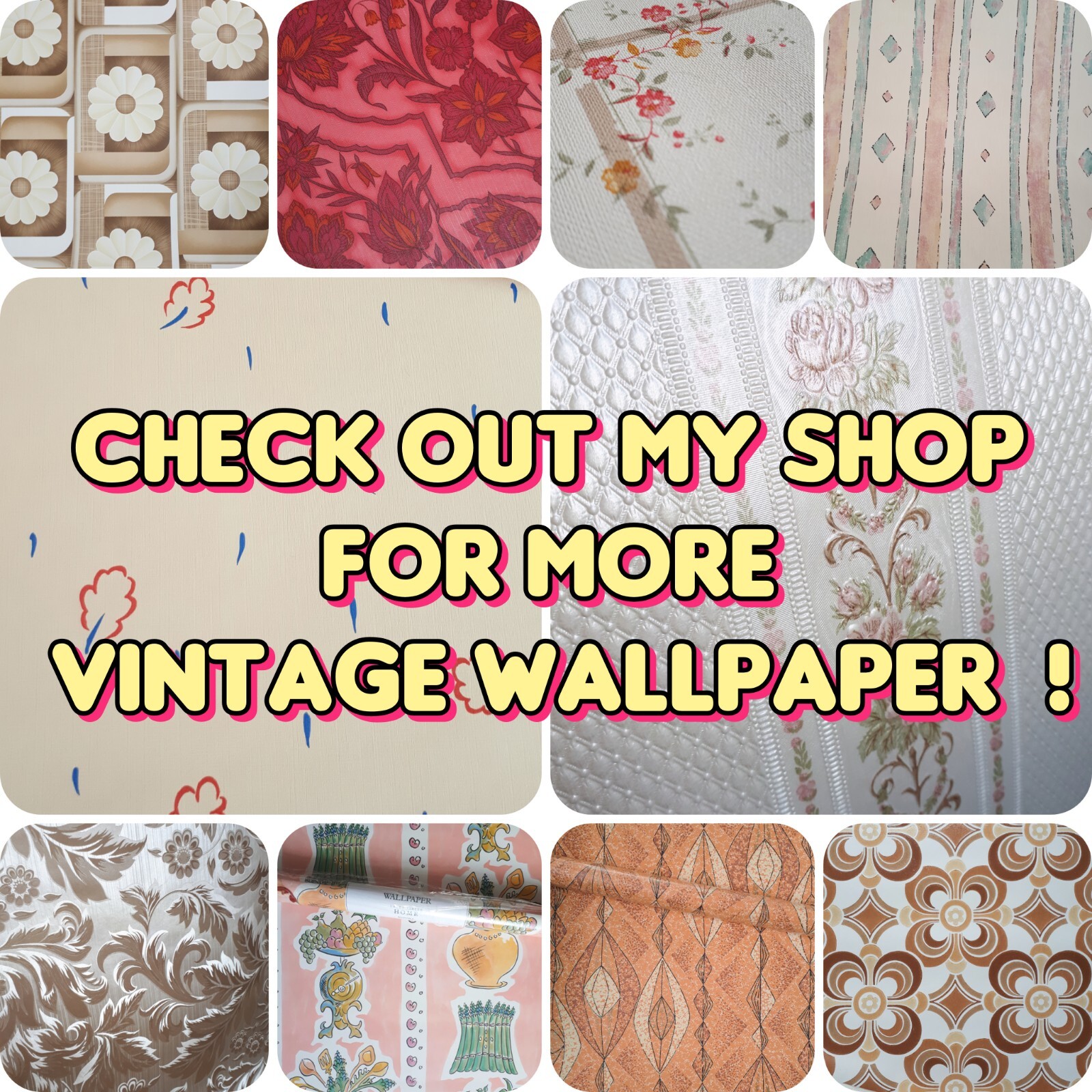 X2 1970s Vintage VYMURA ICI Wallpaper Rolls FLOWERS floral Retro 60s