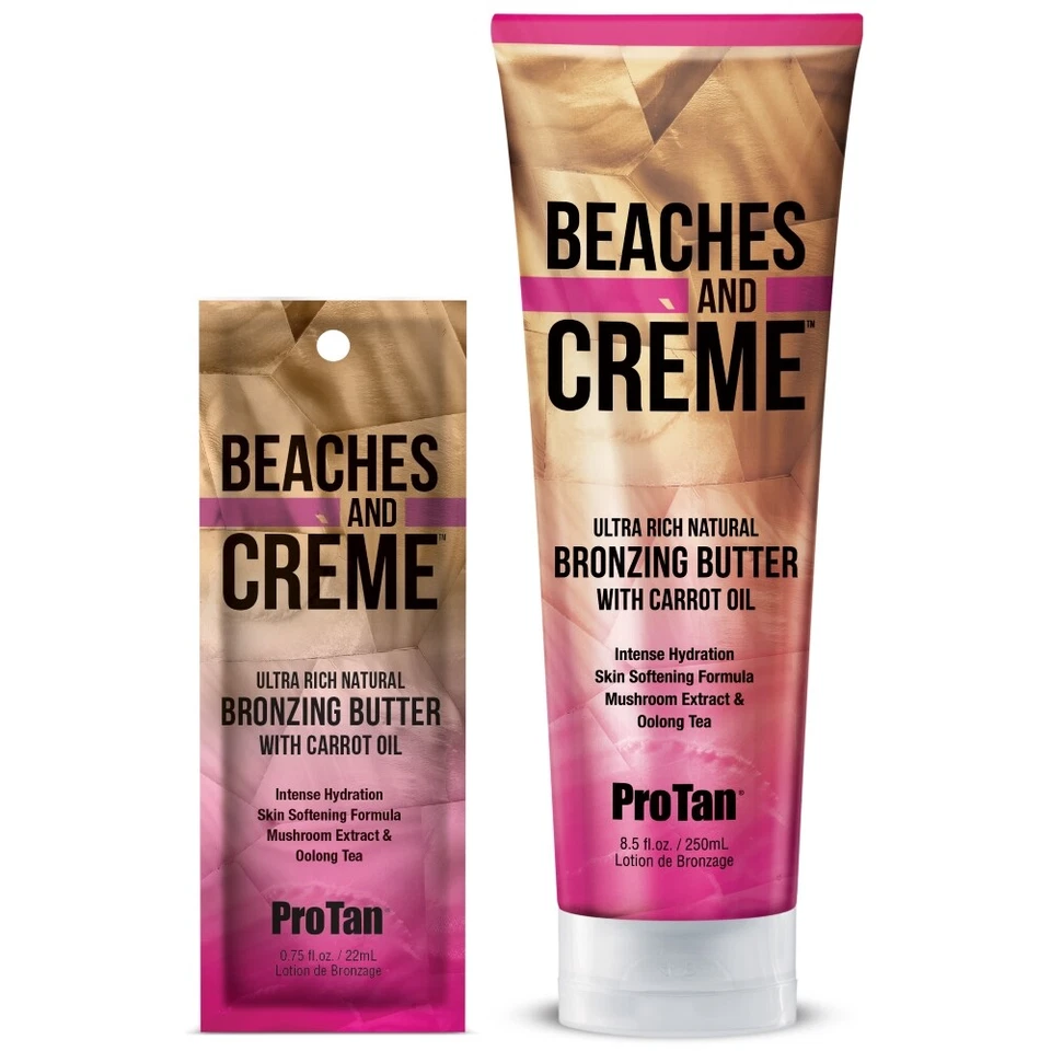 Pro Tan Beaches and Creme Natural Bronzer Bronzing sunbed tanning lotion cream