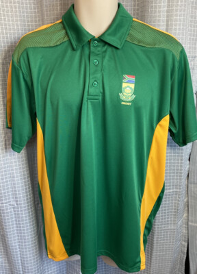 SOUTH AFRICA CRICKET JERSEY GREEN/YELLOW SIZE LARGE VERY GOOD CONDITION. X