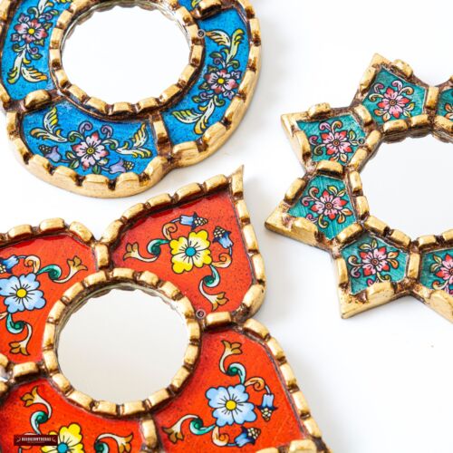 Handmade Small Accent Wall Mirror set of 3 | Peruvian Decorative mirrors of 6in - Picture 5 of 10