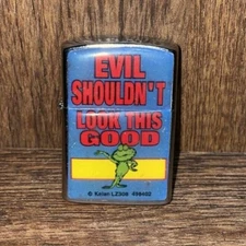 Vintage Evil Shouldn't Look This Good Zippo Lighter Kalan Pocket Torch Lighter