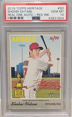 topps 大谷翔平 2019 heritage RC PSA9 Shohei Ohtani Auto 2019 Topps Heritage Real One Auto Red Ink